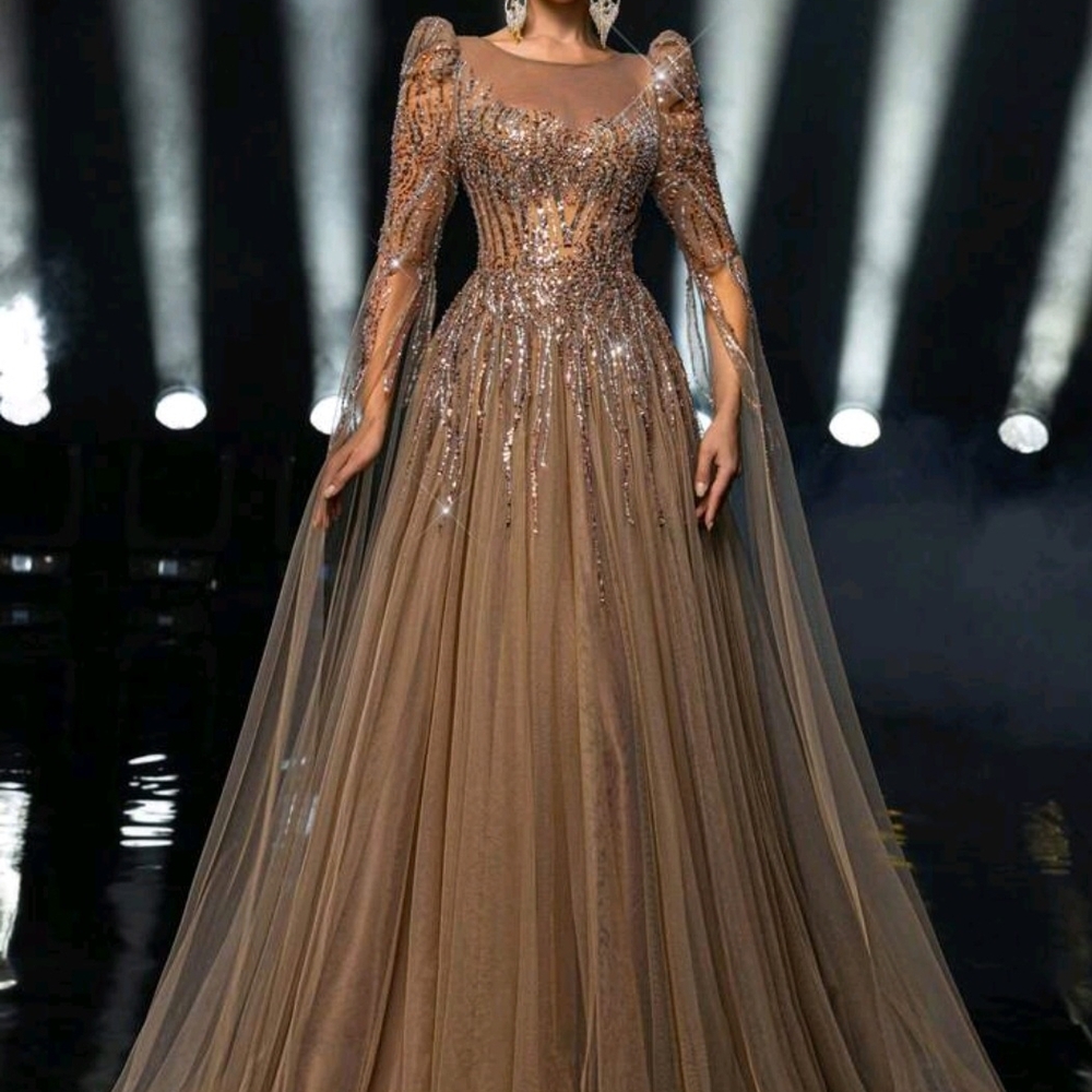 Elegant Long Sleeve Sequin Dress - Picture 2 of 2